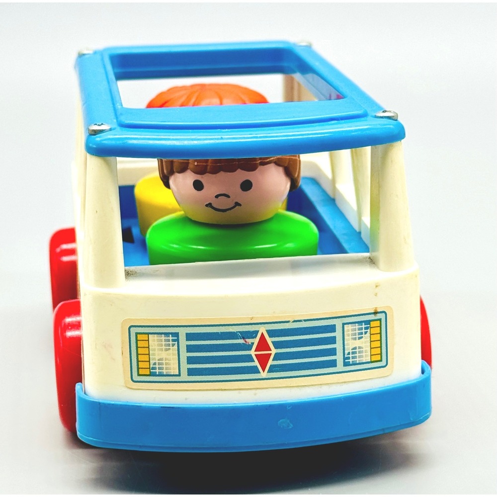 Fisher Price Little People Mini Bus Van 1990 Vintage 2 Chunky Figures 2359‎